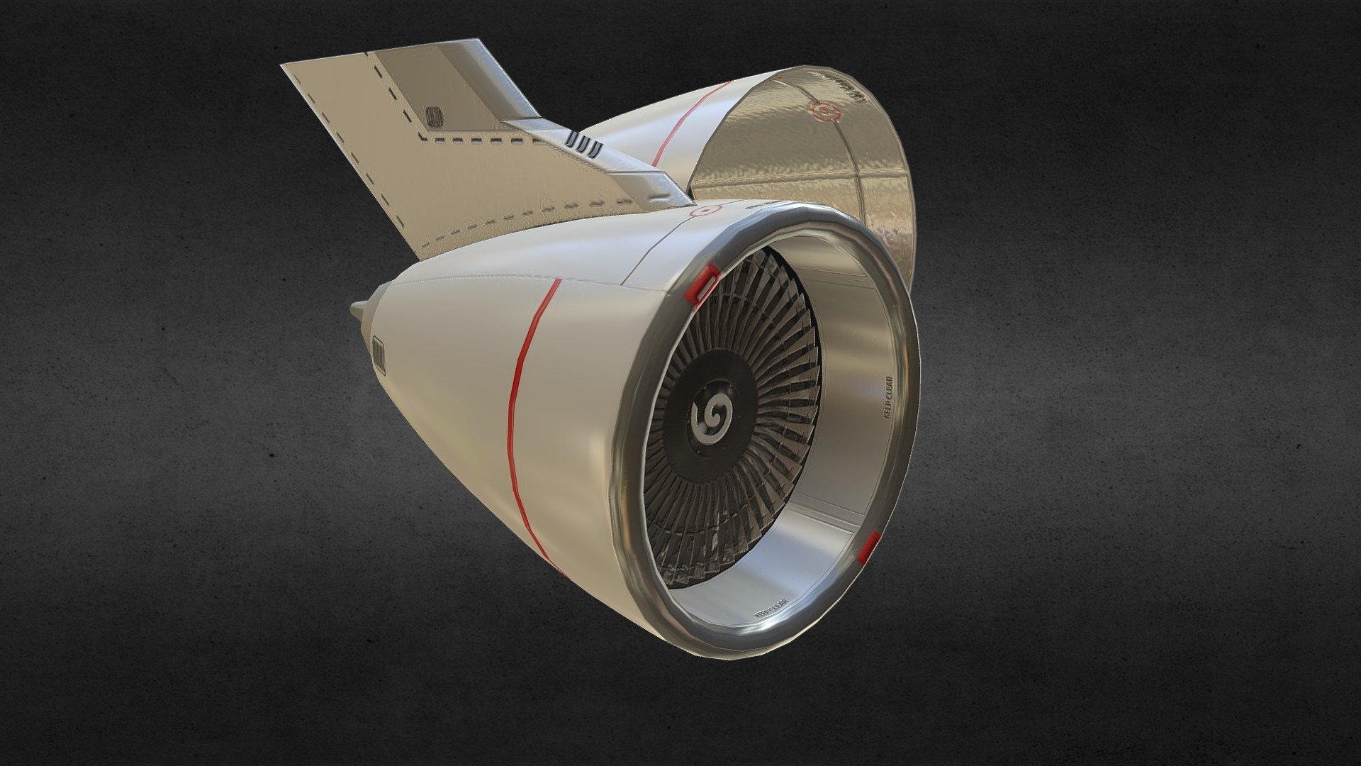 Jumbo Jet Engine - 3D model by Jiradet 3d model