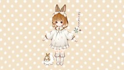 Rabbit girl rabbit, toon, girl, anime