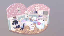 Kawaii Room room, cute, chibi, cats, pink, kawaii, plush, plushies