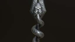 Decorative Viper Spear spear, unreal, viper, snake, substance, zbrush, modo