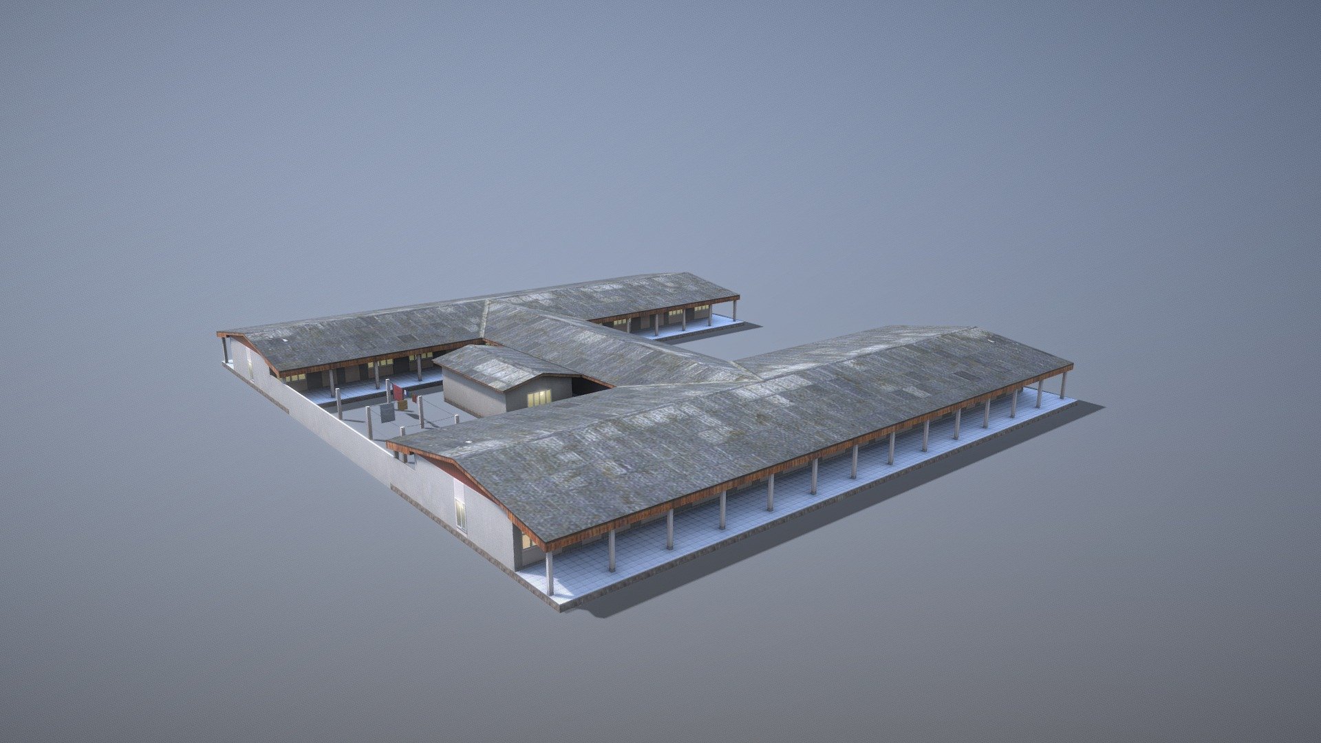 MilitaryBase_PortoVelho_Barracks_01


LOD0 - (triangles 1164) / (points 934)
LOD1 - (triangles 184) / (points 103)

Low-poly 3D model Airport Barracks with LODs




Textures for PBR shader (Albedo, AmbietOcclusion, Gloss, Specular, NormalMap, Emission(night)) they may be used with Unity3D, Unreal Engine. 

All pictures (previews) REALTIME rendering

Textures for NIGHT


Сontains 2 LODs




Textures:




MilitaryBase_PortoVelho_Barracks_01_Albedo.png        - 1024x1024

MilitaryBase_PortoVelho_Barracks_01_AmbietOcclusion.png   - 1024x1024

MilitaryBase_PortoVelho_Barracks_01_Gloss.png         - 1024x1024

MilitaryBase_PortoVelho_Barracks_01_Specular.png      - 1024x1024

MilitaryBase_PortoVelho_Barracks_01_NormalMap.png     - 1024x1024 

MilitaryBase_PortoVelho_Barracks_01_Emission.png      - 1024x1024



If you have questions about my models or need any kind of help, feel free to contact me and i'll do my best to help you 3d model
