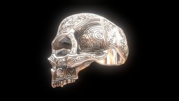 Doodled Skull Ring skeleton, anatomy, jewelry, doodle, skull, zbrush, ring, bones