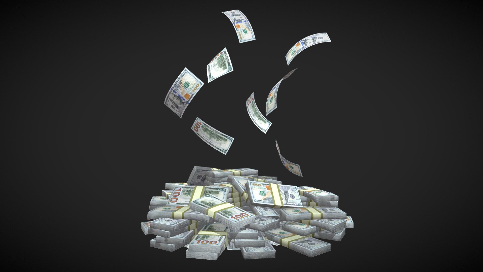 GENERAL




Used units: cm; 65cm high and 63cm wide

Rendered with Corona Render or Scanline

Money - This is a high poly model of a array of money.
There is also a low poly model.

FILE FORMATS




MAX (3dsmax 2017)

FBX (embedded textures)

OBJ

SPECIFICATION




Objects are layered

The model consists of 6 types of stacks:

Heaps_1

Heaps_2

Flat

Dynamic

Below

Flying

TEXTURES




All textures are in PNG format (2048x2048).

GEOMETRY

High poly model:
Polygons: 3 653 376
Triangles: 7 306 752
Vertices: 3 664 508

Low poly model:
Polygons: 27 762
Triangles: 54 780
Vertices: 27 602



Best wishes for your creative project,
3D GEN Studio 3d model