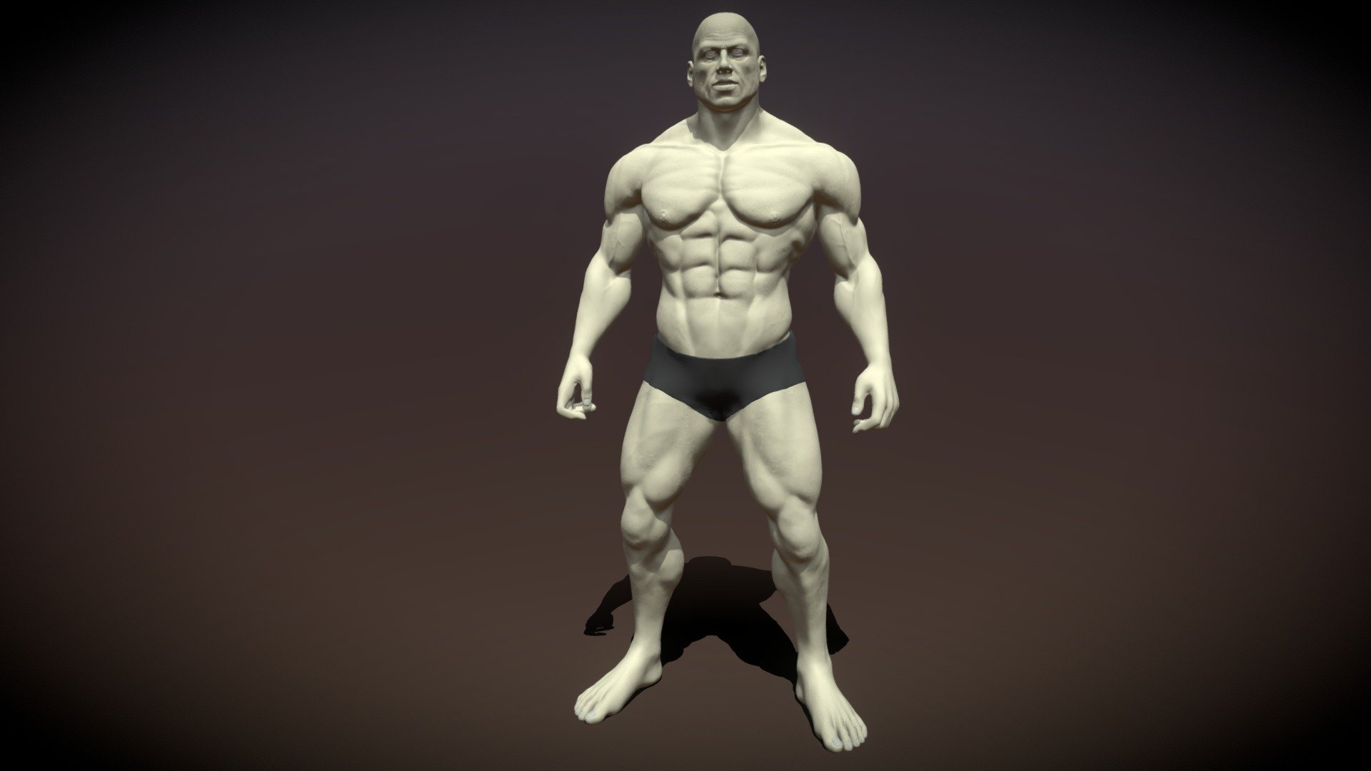 Actually, I sculpted this body consisting of 16 millions polygons. But I had to decimate to upload it here. 
I've prepared retopologized and textured version. I hope I'll put that version here soon 3d model