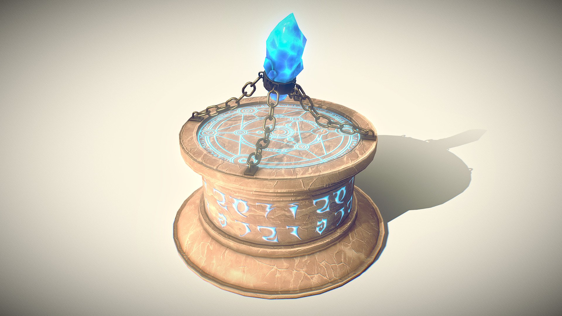 Stylized Altar with floating Crystal 3D Game Asset 3d model