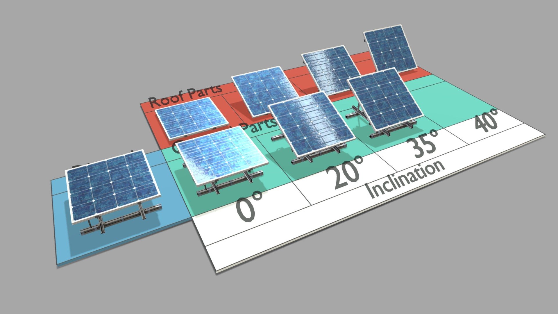 Here is a rigged solar module (4x4).



Also as static ground and roof version with different inclination.





Solar Panel 4x8 (Rigged)




pbr textures in 8k resolution



ground part (5,592 triangles)

roof part (936 triangles)

How the solar panel looks in:


- Blender 2.79b

- Blender 2.8

- Unity-3d - Solar Panel 4x4 (Rigged) - Buy Royalty Free 3D model by VIS-All-3D (@VIS-All) 3d model