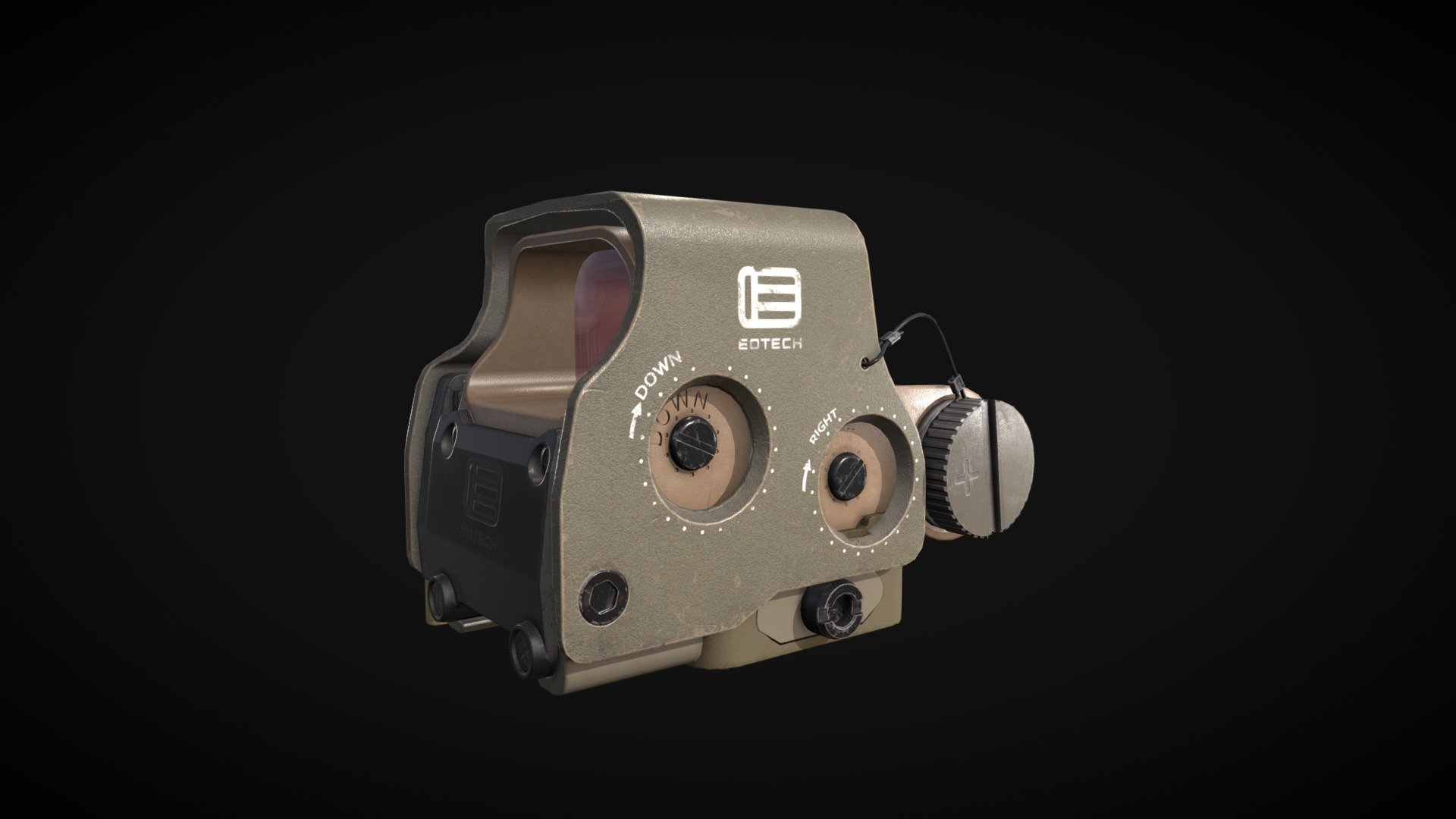 A game-ready Tactical EOTech EXPS3-0 TAN Holographic Weapon Sight - EOTech EXPS3-0 Tactical Holographic Weapon Sight - 3D model by niels_couvreur 3d model