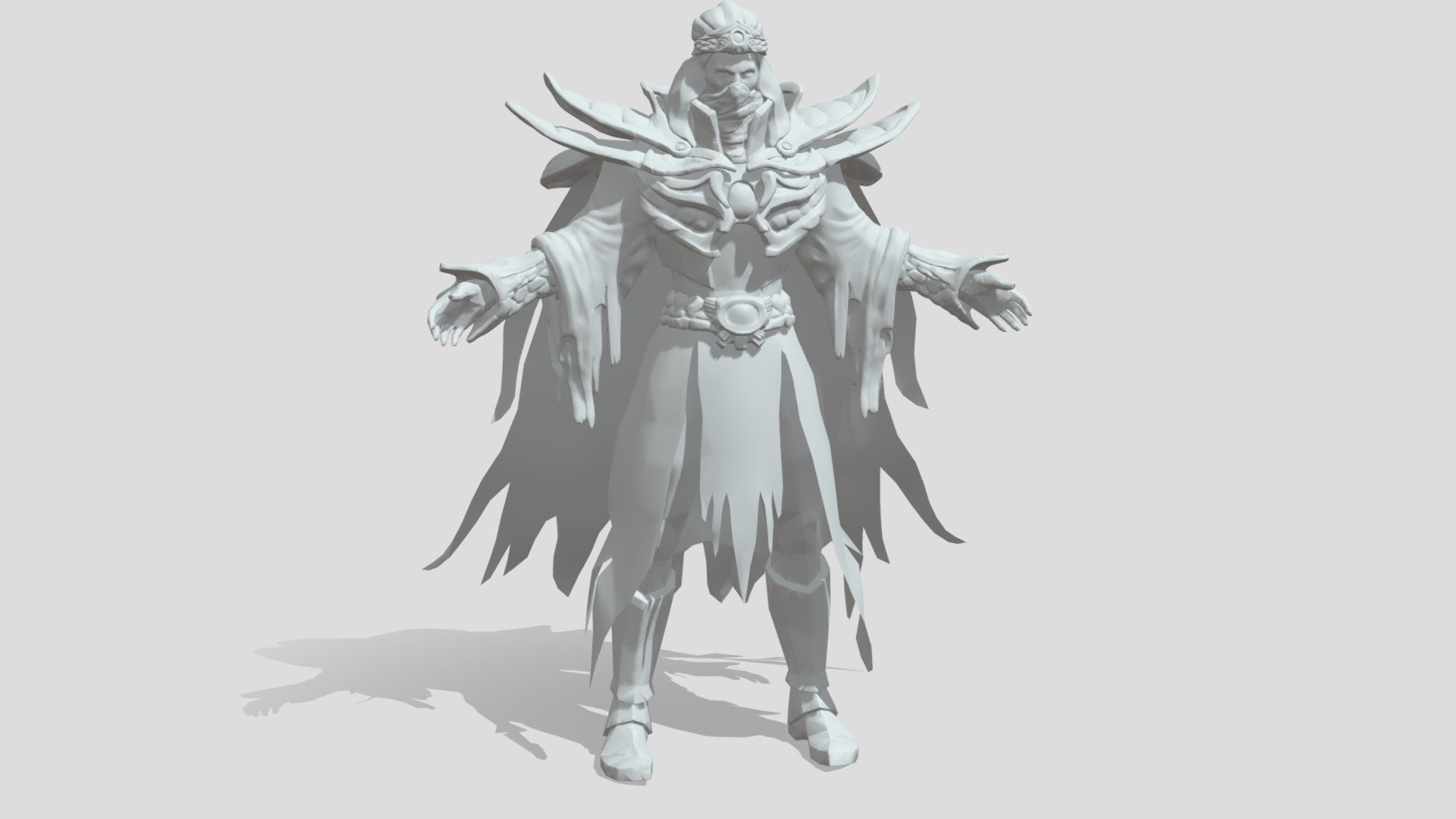 Concept of lone desert ninja suit. Zbrush include in archive 3d model
