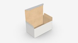 Gift box paper 05 opened square, packaging, template, paper, gift, cardboard, mockup, holiday, box, present, package, opened, celebration, blank, 3d, pbr, container