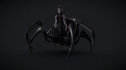 Spider Queen body, hair, insect, spider, legs, crown, ready, arachnid, queen, woman, character, game, pbr, female, creature, fantasy, human, textured, rigged, skin, horror