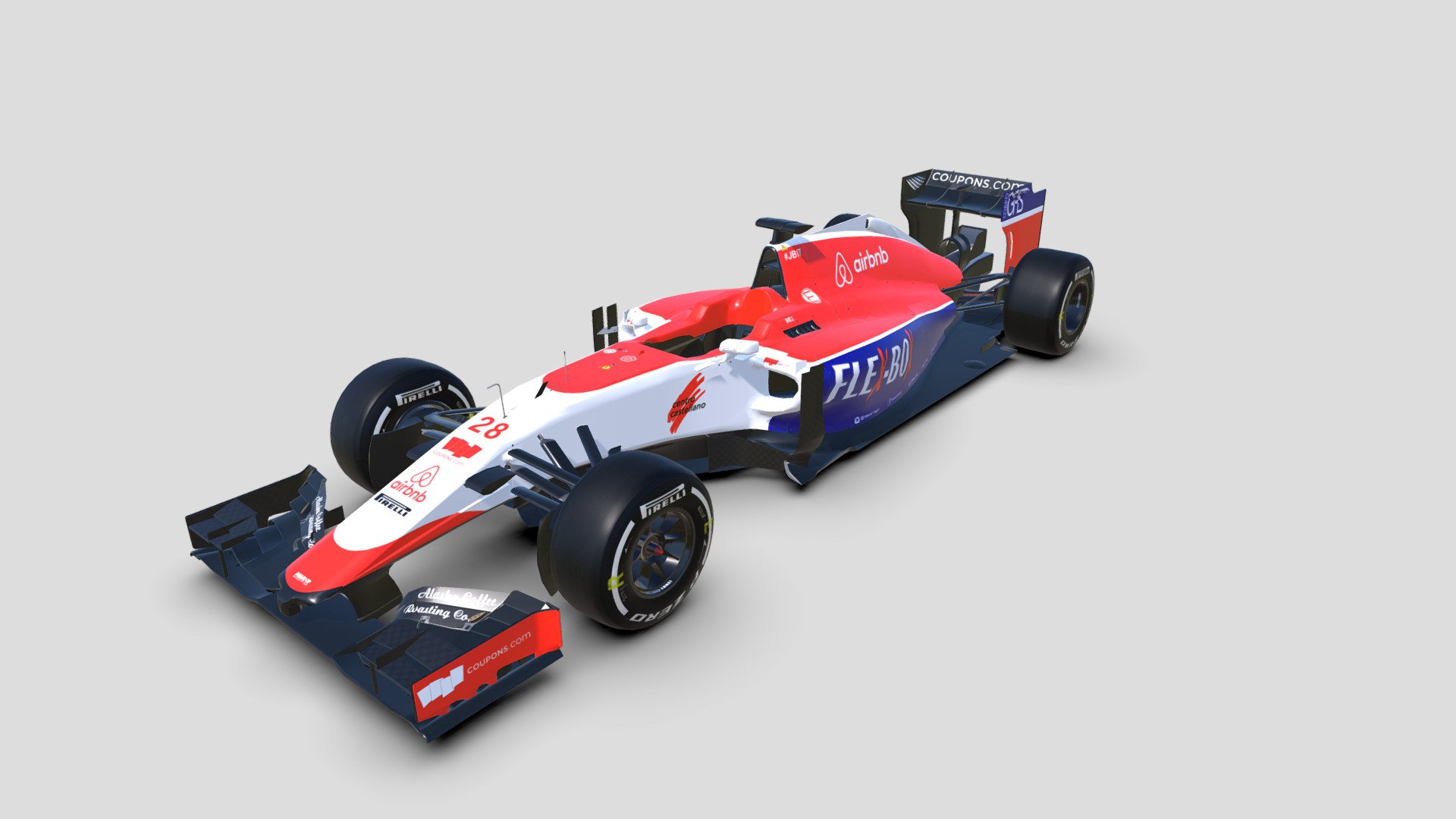 Manor F1 - Mexico GP, 3D model for Grand Prix 4.
New mapping and shape update - Manor F1 - Mexico - 3D model by Excalibur 3d model