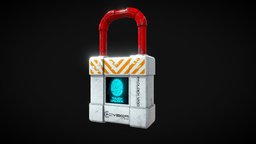 Cyberlock Padlock future, lock, cyberpunk, padlock, space