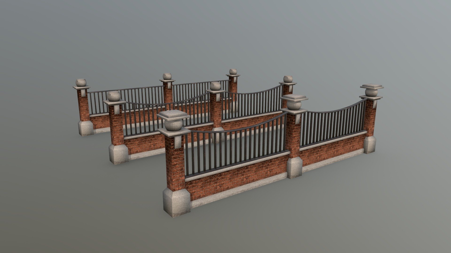 A set of fence designs for a Unity game im working on 3d model