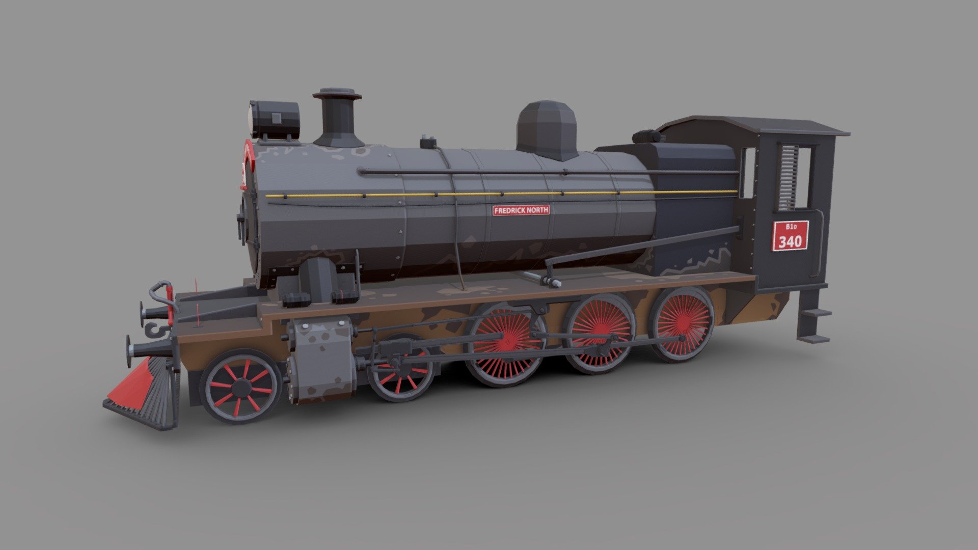 This is an old steam train engine model inspired by British colonial railway in Ceylon. 
British Ceylon - British Railway Steam Train Engine | Lowpoly - Buy Royalty Free 3D model by Render Island (@LRRender.Island) 3d model