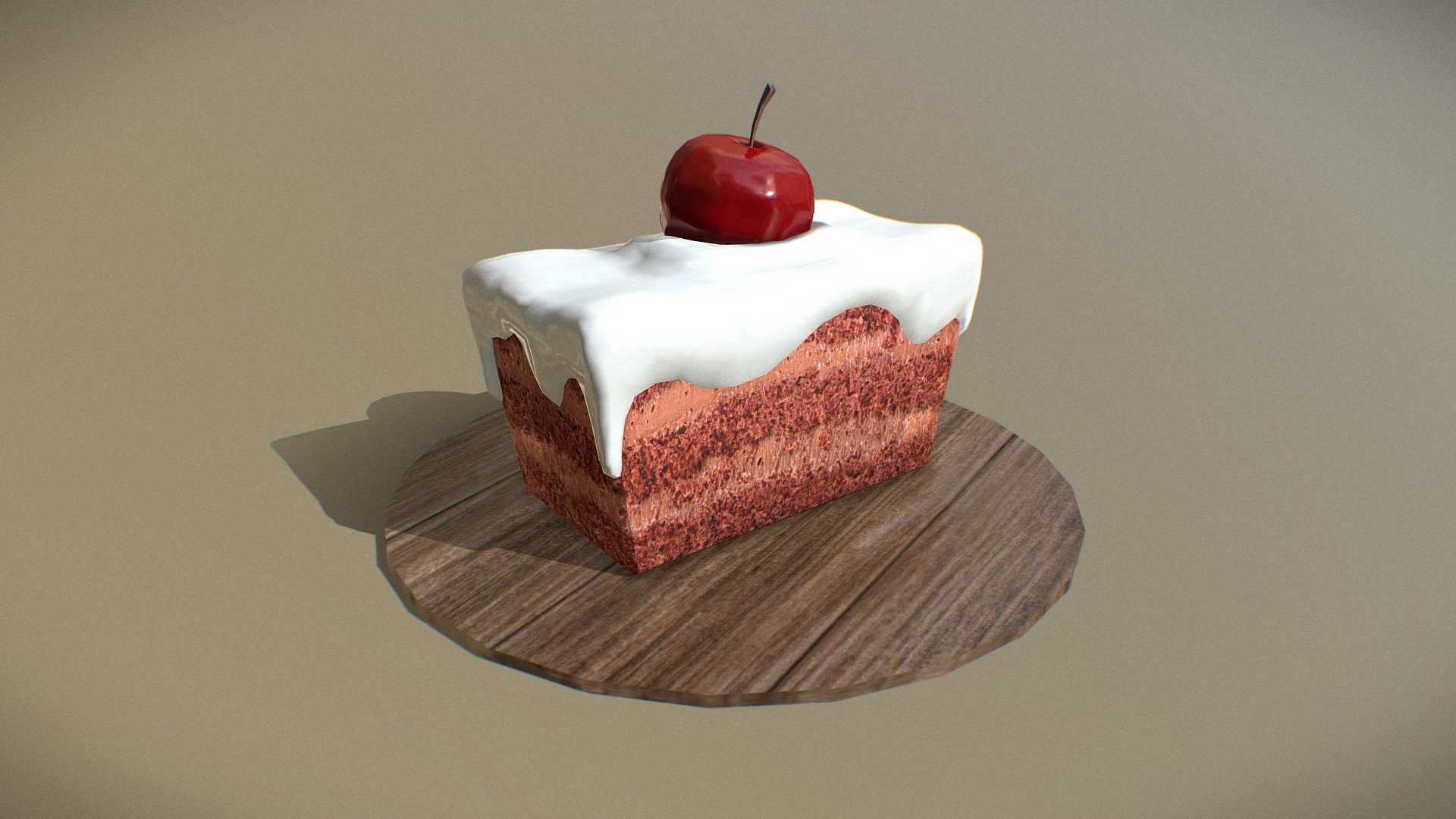 Cake with Cherry modeled for Dessert Challenge 3d model