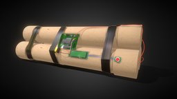 PipeBomb Bomb c4 eletretronic board download pipe, bomb, explosion, c4, explosive, eletronic, bombs, lowpolymodel, pipebomb, asset, game, 3d, weapons, lowpoly, low, download