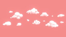 Clouds cartoon sky, cute, sculpting, cloud, hybrid, map, skybox, assets-game, enivroment, cartoon, game, lowpoly, hypercasual
