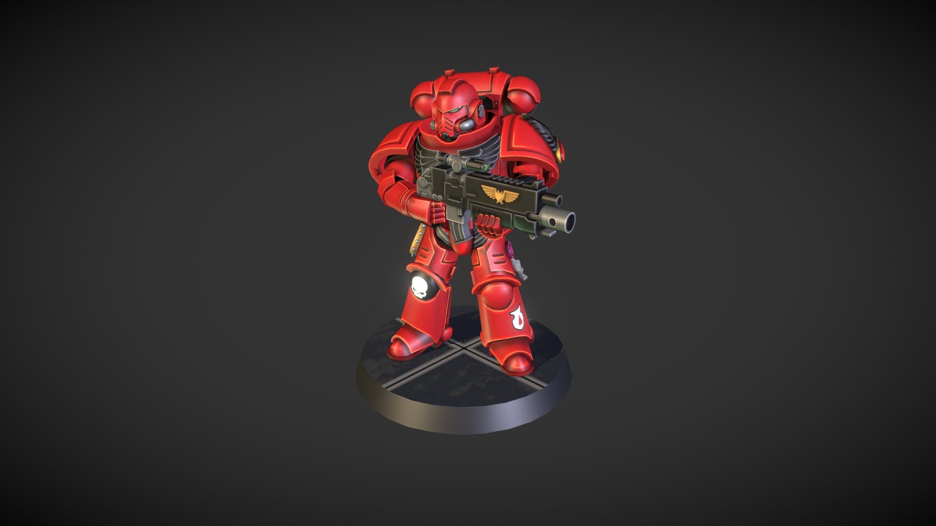 Modelled in 3D Max and painted in Substance Designer :) Used zbrush for a few quick unwraps :p - Warhammer 40k Bloodangels Spacemarine - Buy Royalty Free 3D model by CalumMurray 3d model