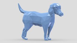 Low Poly Beagle Dog stl, base, modern, land, printing, cnc, origami, geometric, architectural, mammal, vr, ar, decor, print, statue, nature, printable, faceted, canine, mammals, asset, game, 3d, art, model, animal, wolf, sculpture