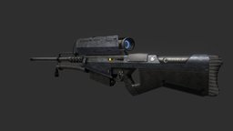 Combine sniper rifle ammo, sniper, game-asset, half-life2, weapon-3dmodel, substance-painter-2, weapons, blender, gun
