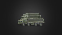 Rocket Launcher truck, tank, mobilegames, military-vehicle, pbr-texturing, vehicle, lowpoly, military, smerch