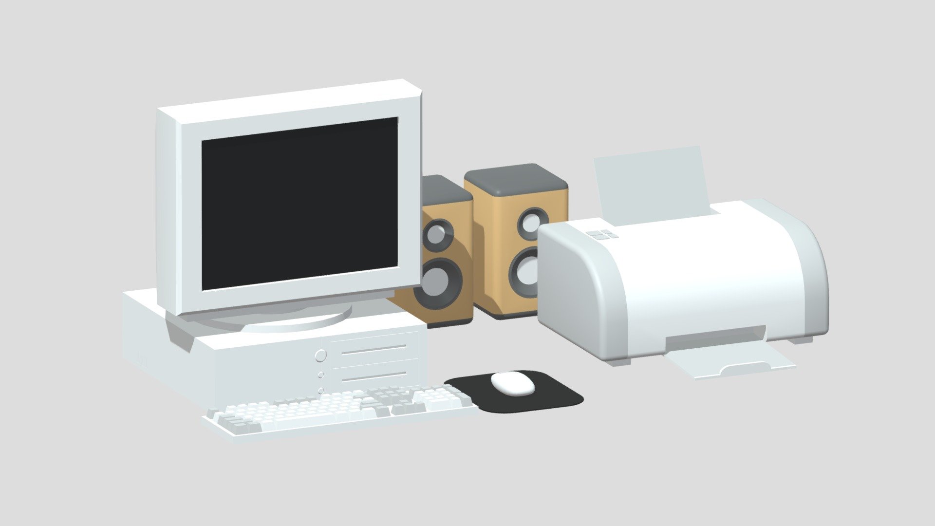 -Cartoon Old Computer and Printer.

-This product contains 10 objects.

-Vert: 5,058 poly: 4,116.

-Objects and materials have the correct names.

-This product was created in Blender 2.935.

-Formats: blend, fbx, obj, c4d, dae, abc, stl, u4d glb, unity.

-We hope you enjoy this model.

-Thank you 3d model