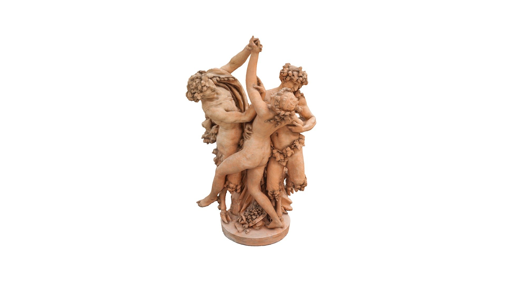 Clodion - Two Satyrs and a Nymph - 3D model by Media Center for Art History (@mediacenterforarthistory) 3d model