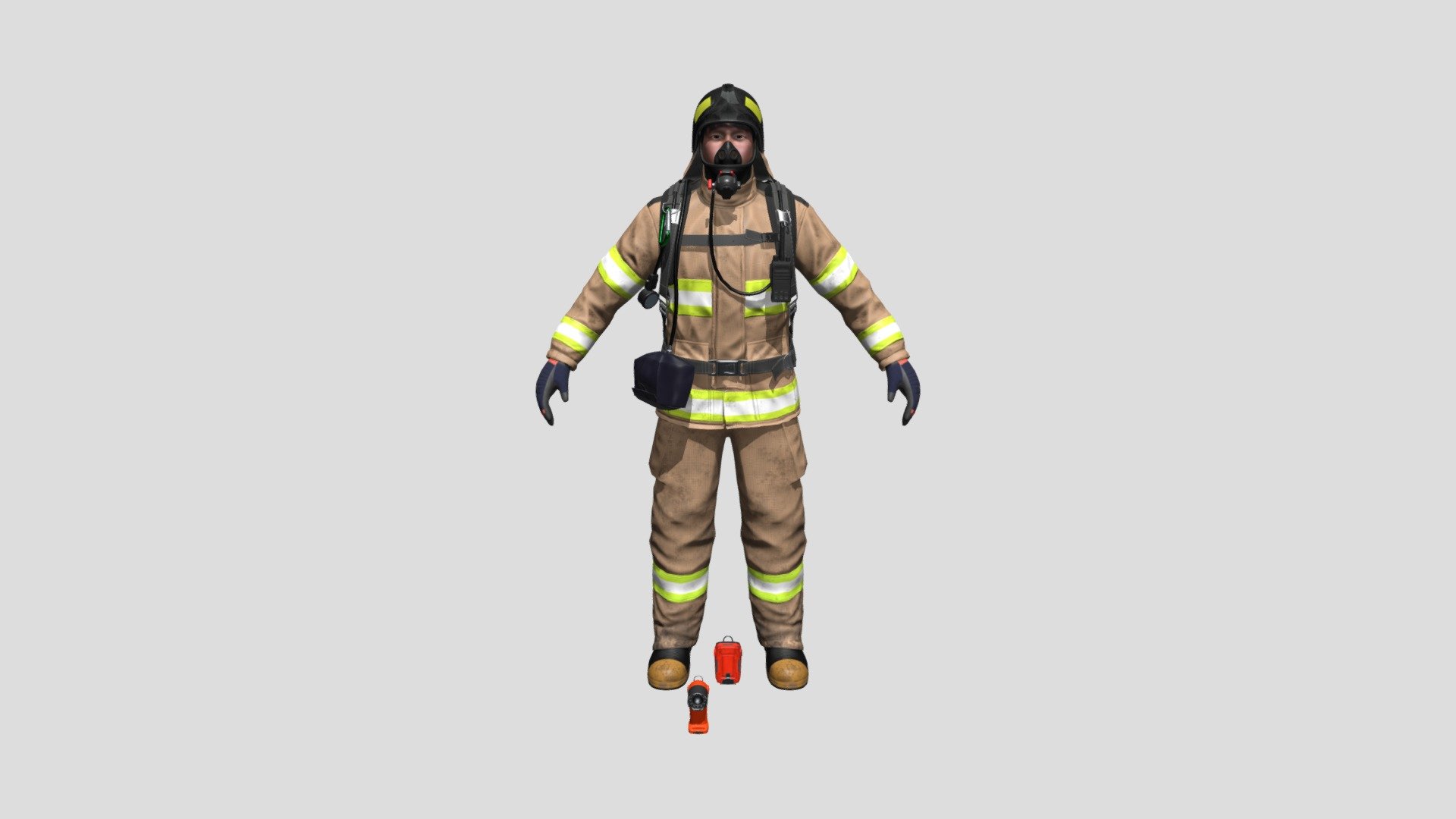 Fire Fighter Low Fbx - 3D model by kingdomgg 3d model