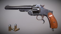 Smith & Wesson Model 3 "Russian" revolver, western, firearms, wildwest, pbr-game-ready, military