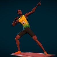 Usain Bolt bolt, charactermodel, cartooncharacter, usain, character, cartoon, 3d