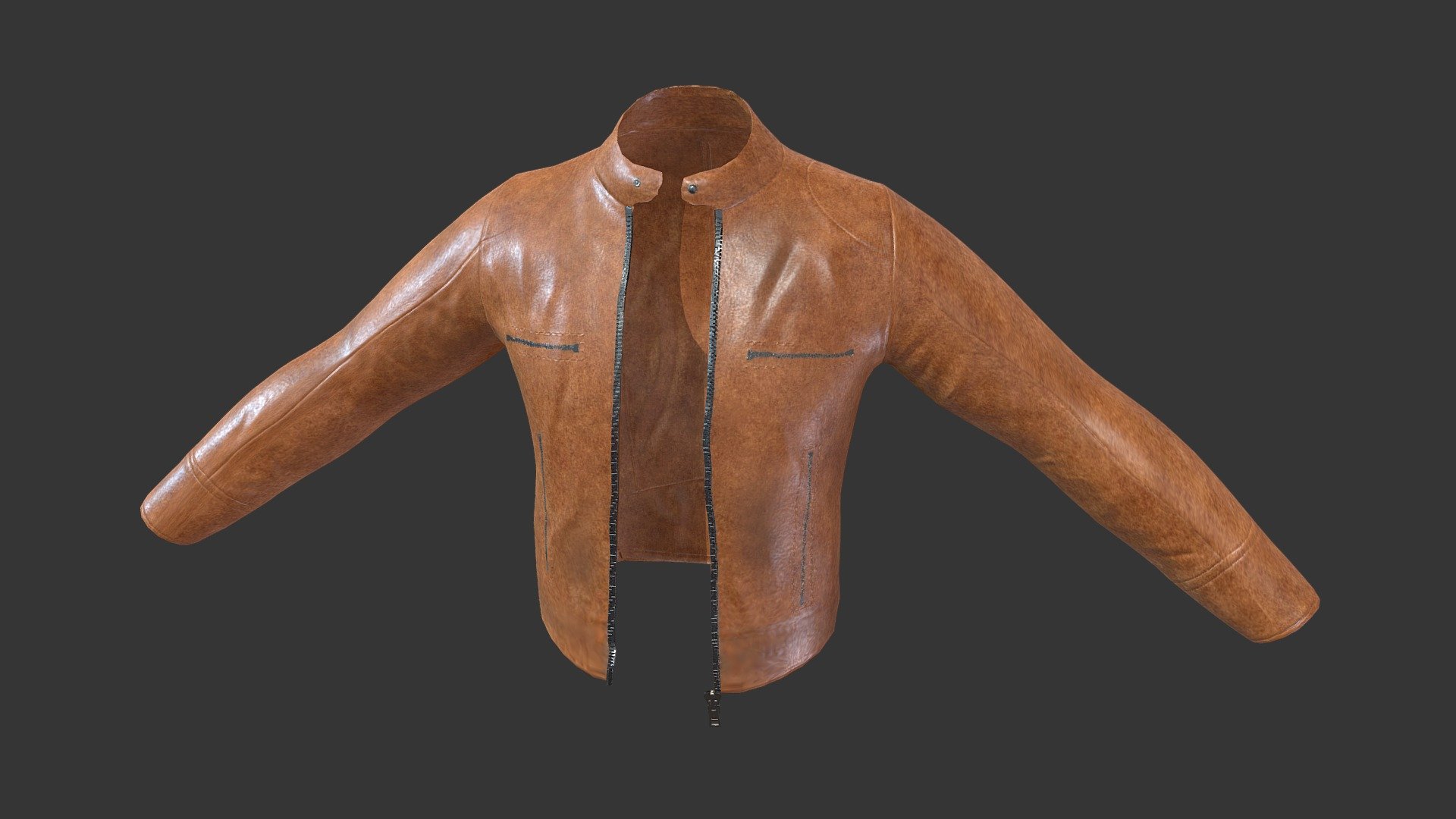 My college project - Brown Leather Jacket - Download Free 3D model by GlenR52 3d model
