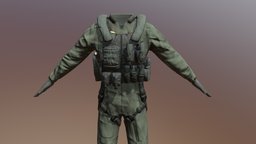 Brazilian Army Flight Suit with Survival Vest arma3, game-ready, game-asset, substancepainter, substance, low-poly, blender