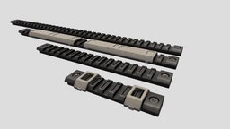 Gun RIS RAS Picatinny Rail Sections Kit rifle, rails, rail, parts, pistol, weapon, military, gun, smg