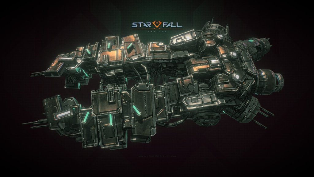 In-game model of a large spaceship belonging to the Deprived faction. Learn more about the game at http://starfalltactics.com/ - Starfall Tactics — Advisor Deprived dreadnought - 3D model by Snowforged Entertainment (@snowforged) 3d model