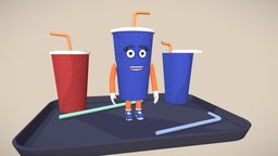 Soft Drink drink, assets, fastfood, blender-3d, animations, softdrink, rigged-character, ready-to-use, rigged-and-animation, rigged, gameready
