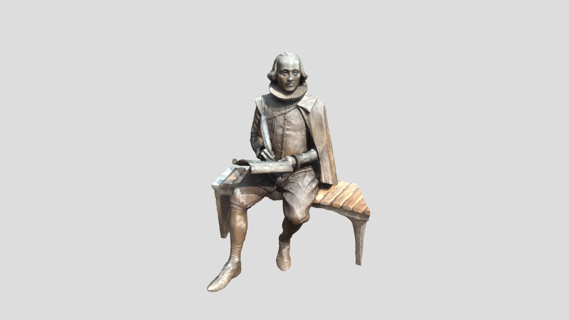 3D scan of William Shakespeare Statue - William Shakespeare Statue - Download Free 3D model by davidgersch 3d model