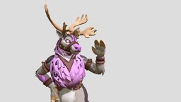 Royalbou, Full Model Commission she, bells, her, christmas, reindeer, furry, royalty, caribou, noai, sranipal