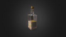 Wisky Bottle prop, whisky, substancepainter, substance, asset, 3dsmax, bottle