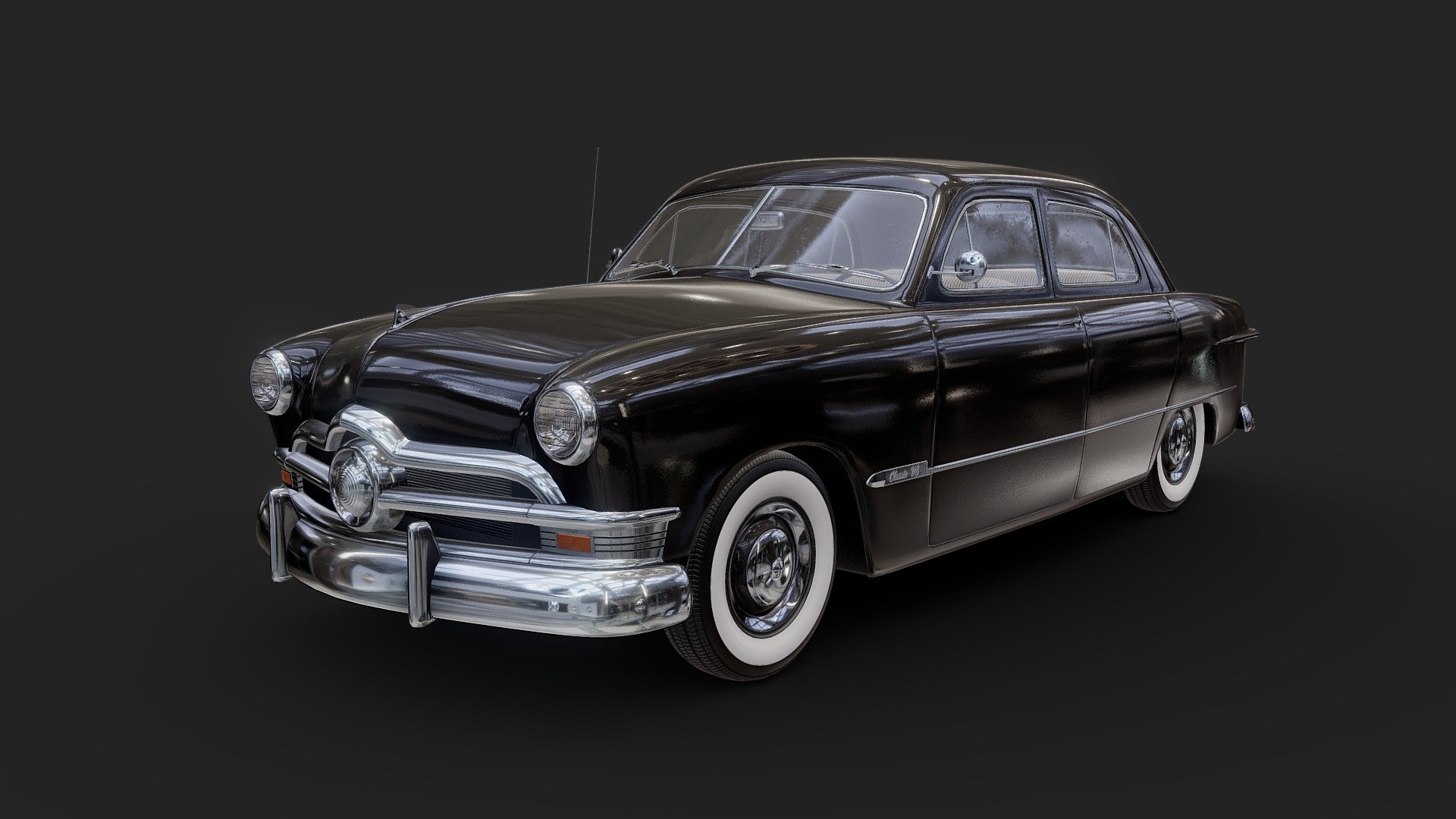 Mid Poly Car Based on 1950 Custom Deluxe Sedan - 50's Sedan Car - Buy Royalty Free 3D model by gorzi (@gorzi90) 3d model