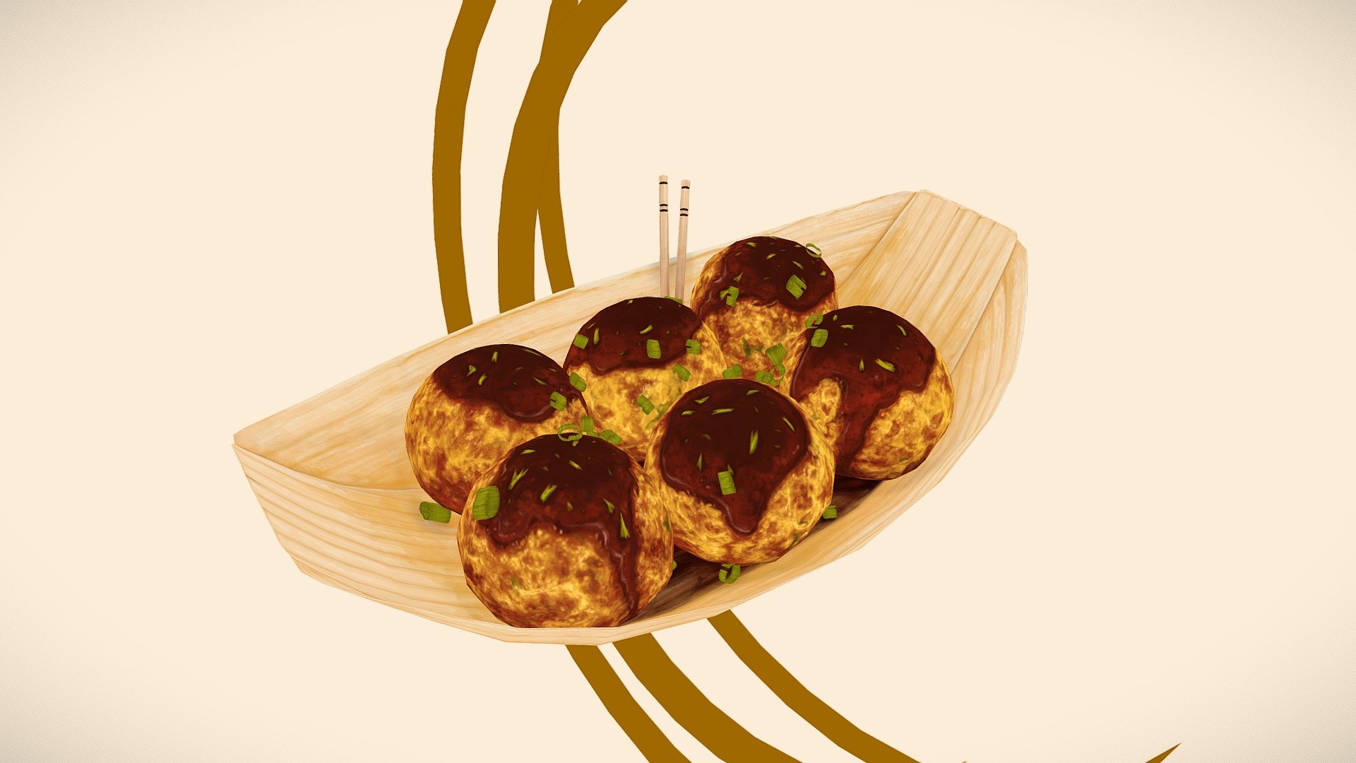 Model, textures and the love I put in it were made in Blender, hope you like it!

This is my entry for @curlscurly &lsquo;s #FoodChallenge ! - Takoyaki - 3D model by Lou (@DelCastillo_h6) 3d model