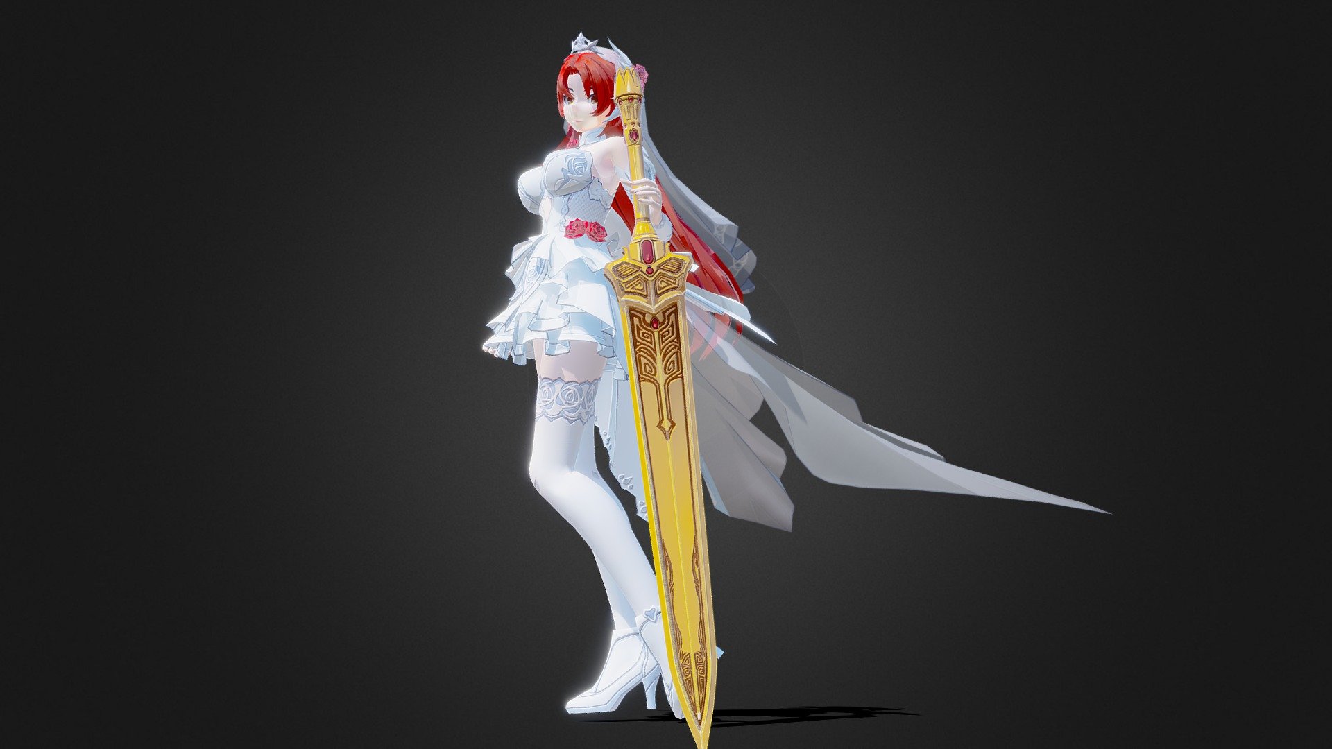 Blood Rose - Himeko Murata Bride - 3D model by own.guest 3d model