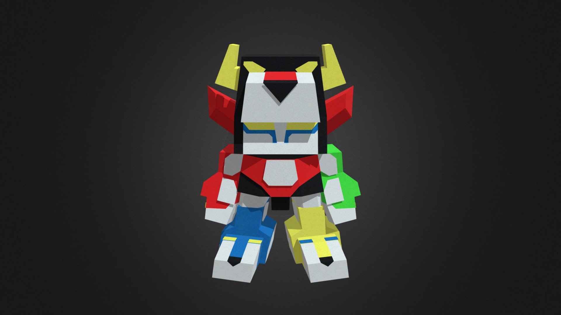 My 3D model as preview for my papercraft work. Hope you like it! - SD Voltron by Toscraft - 3D model by tosanaji 3d model
