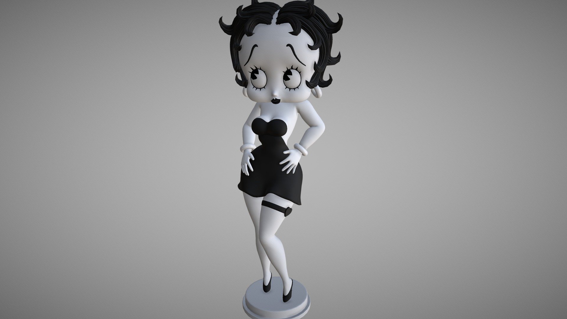 3D version of Betty Boop, I tried to translate the 2D animated cartoon to a 3D model.

Do you want me to do a 3D model for you? See my gig on fiver:
https://www.fiverr.com/share/lrQWPe - Betty Boop - Download Free 3D model by Everton Bohnenberger (@BOHNEN) 3d model
