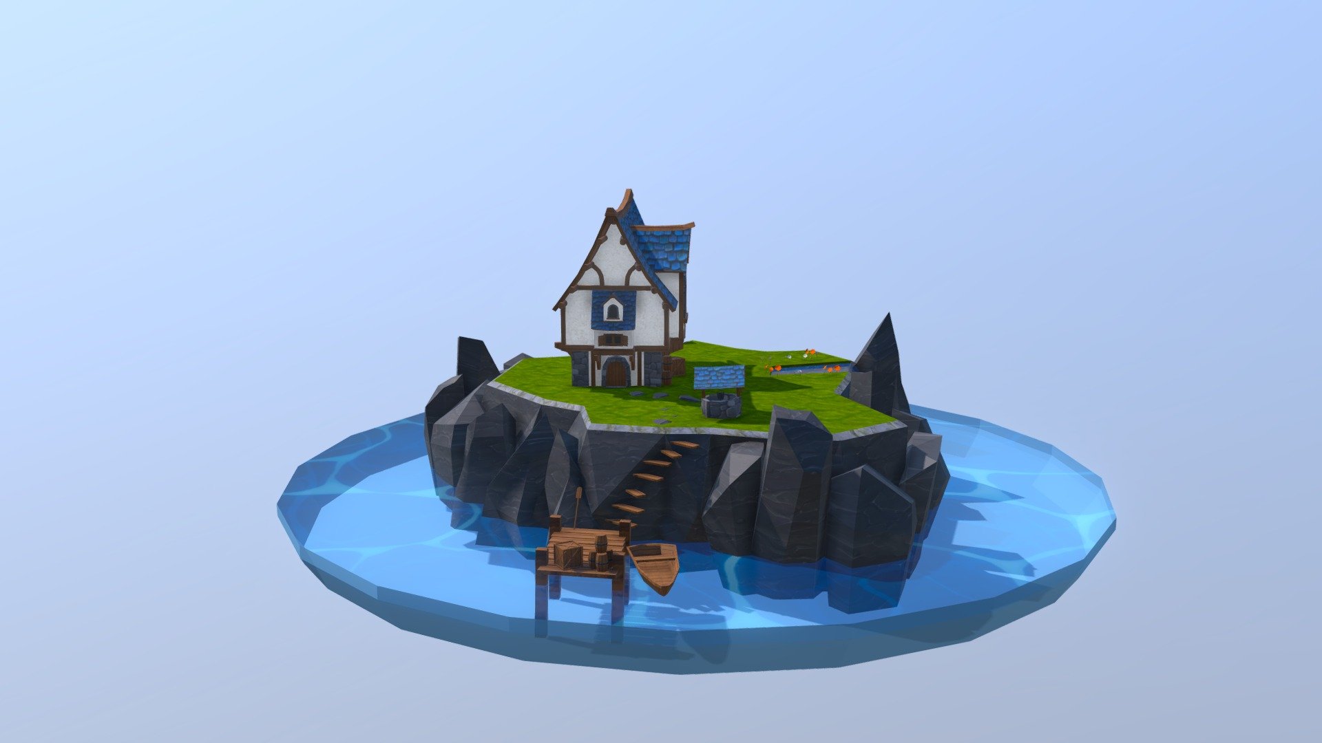 Low Poly Medieval Island for college asignment - Low Poly Medieval Island - Download Free 3D model by Boooooop (@boooop) 3d model