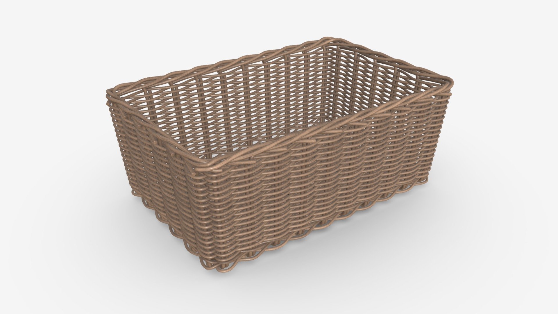 Rectangular wicker basket 01 - Buy Royalty Free 3D model by HQ3DMOD (@AivisAstics) 3d model