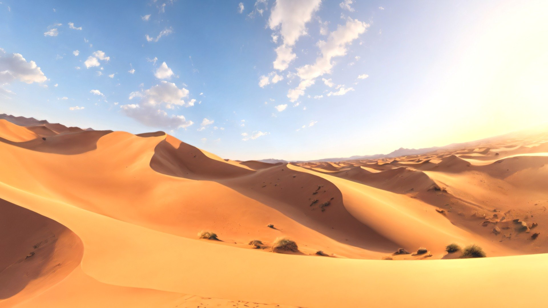 This is an 8k resolution (8192 x 4096) HDRI equirectangular panorama which will help you create 360 degrees Desert Dunes background in different 3d software (Blender, Unreal Engine, Unity, 3dMax and many others). It is perfect for games, virtual reality, 3d renders, movies etc. The image was created with AI and edited in different 2d and 3d software to improve quality, remove seams and make it perfect for any 3d or 2d  Desert project.

The image comes in 2 formats: .hdr and .jpg - HDRI Desert Panorama A - Buy Royalty Free 3D model by Ionut81 3d model