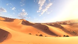 HDRI Desert Panorama A 360, desert, unreal, sand, vr, virtualreality, equirectangular, dry, hdri, skybox, hdr, 360-degree-panorama, dunes, virtual-reality, sahara, 360-panorama-image, unity, spherical-panorama, createdwithai, dunescape, skysphere