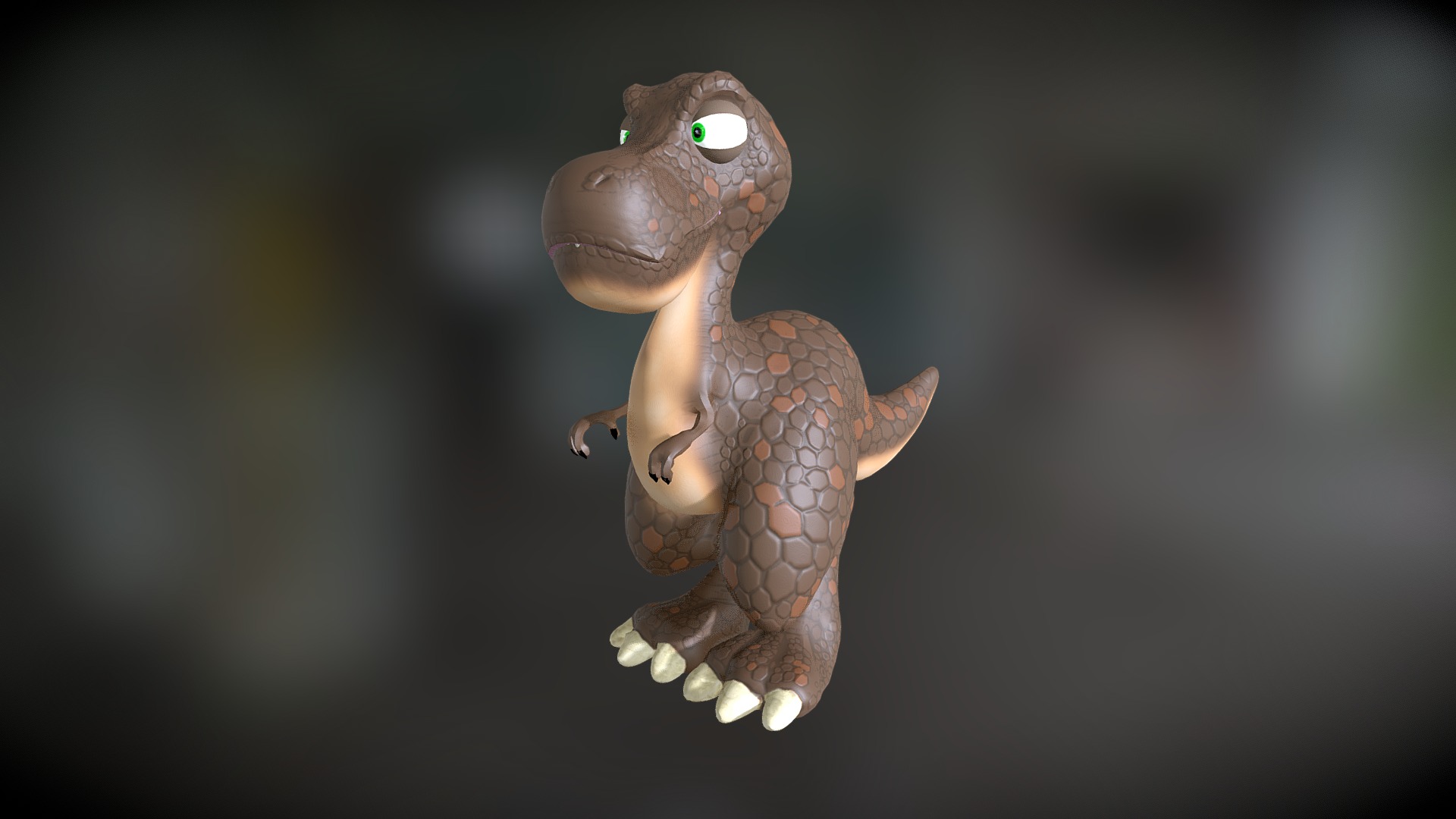 Animated Cartoon Dinosaur - Animation Example - David Bittorf - 3D model by student_work 3d model