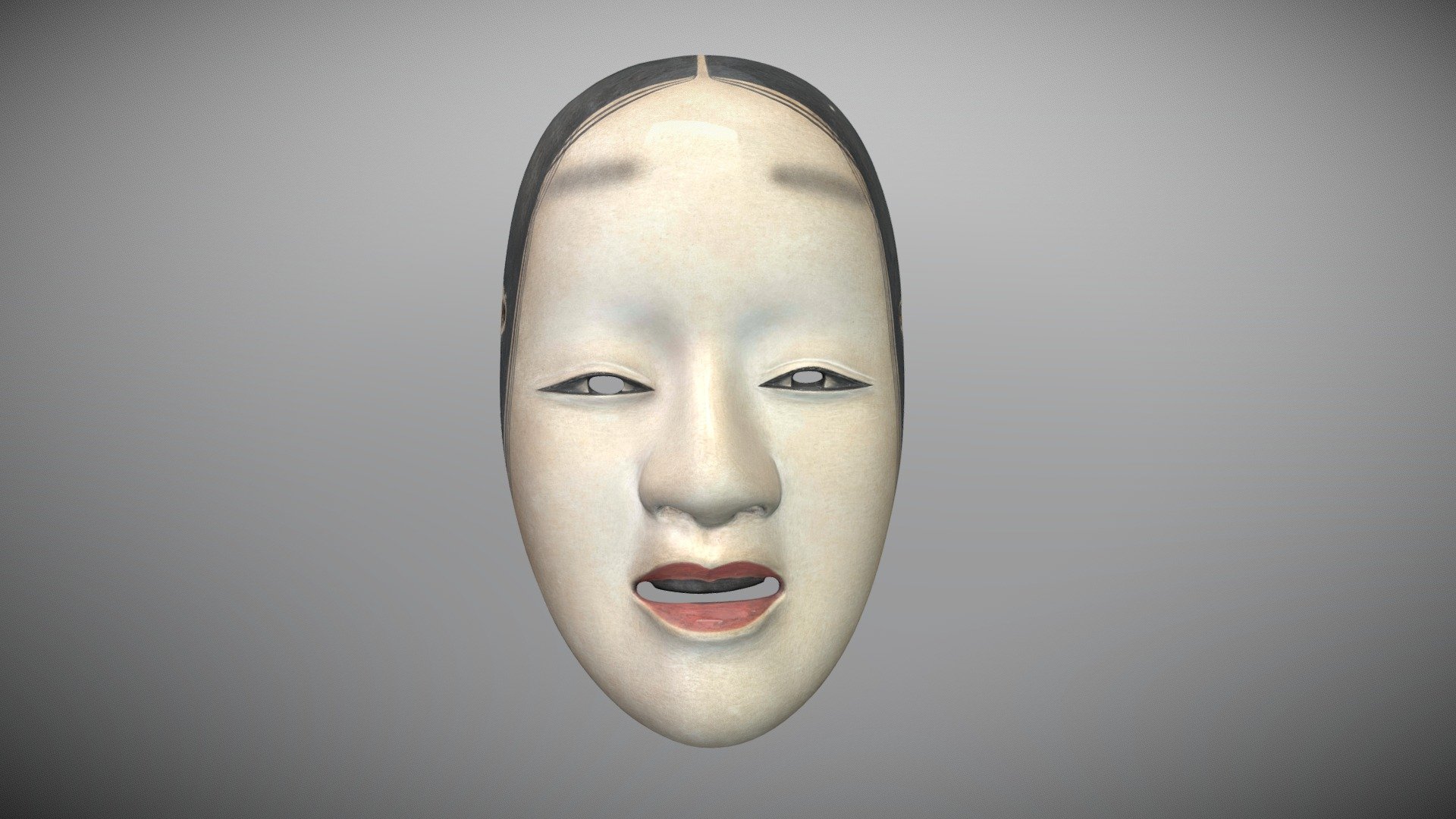 This mask is used in the Noh play entitled Hagoromo (羽衣) by Katayama Kuroemon X of the Kanze (観世) school of Noh.

It was scanned in 2017 for the NOxAR exhibition at Rohm Theater in Kyoto, Japan by KYOTO VR, as part of Kyoto Project, a collaboration between Kyoto City, the Japanese Ministry of Culture to blend technology with Japanese traditional arts - Noh Mask: Hagoromo - 3D model by KyotoVR 3d model