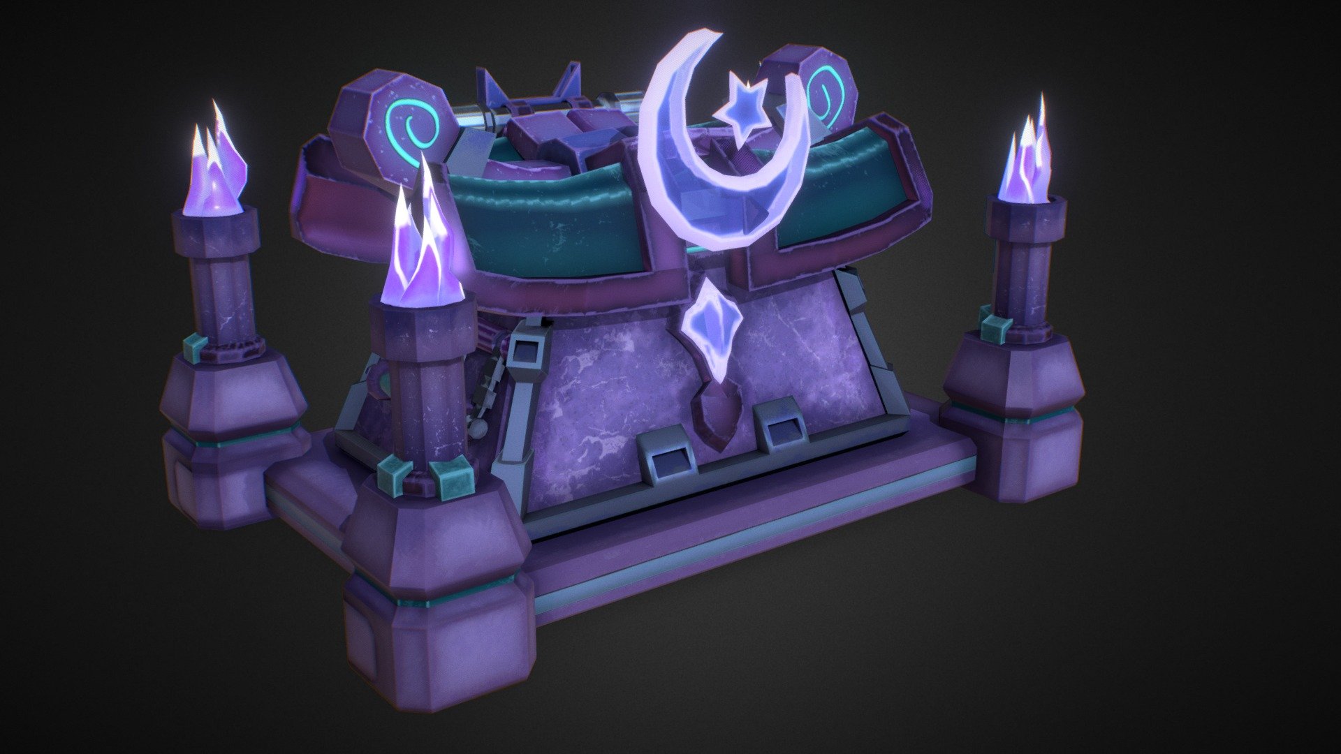 The chest that holds the staff of the night elf druid. Chance of loss 100% - Moon chest - 3D model by kosten4ik 3d model